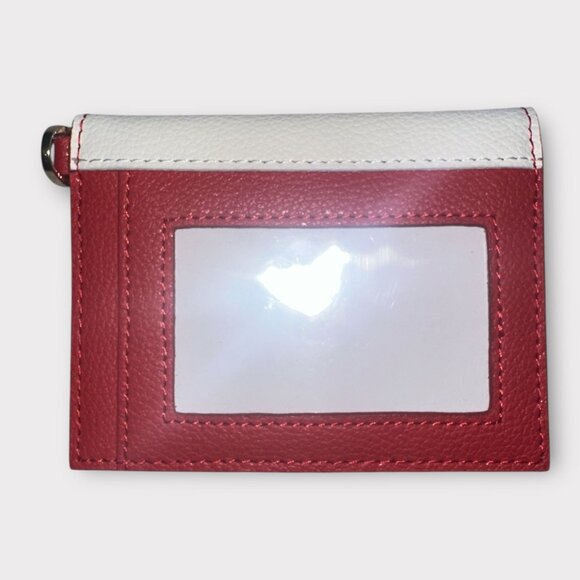 Folli Follie Wristlet Red White Stripe Leather Club Riviera ID Card Case Strap - Picture 4 of 6